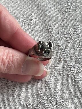 Silver Pig Face Ring - Cute Animal Statement Jewelry